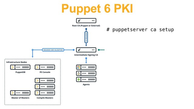Puppet 6 PKI
# puppetserver ca setup
