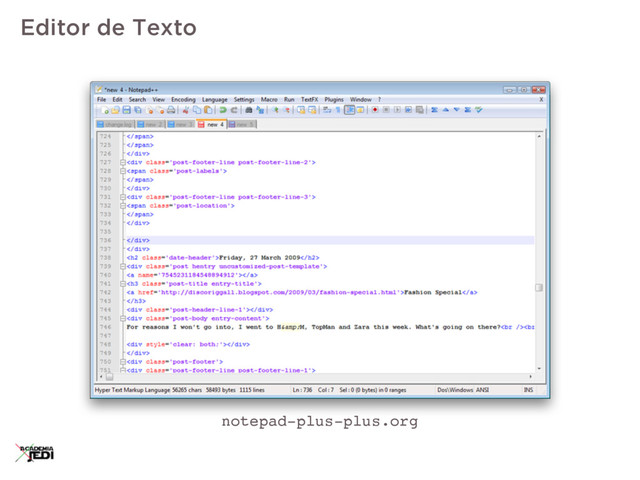 Editor de Texto
notepad-plus-plus.org

