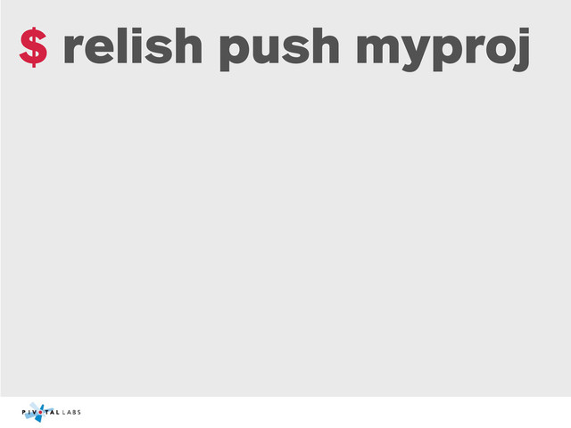 $ relish push myproj
