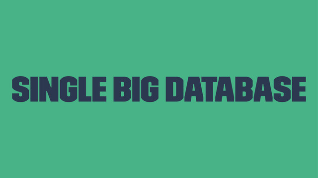 Single Big Database
