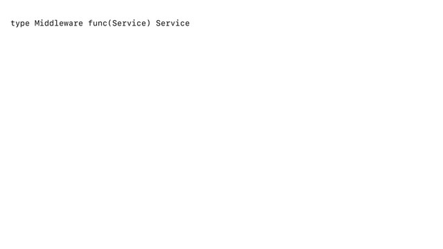 type Middleware func(Service) Service

