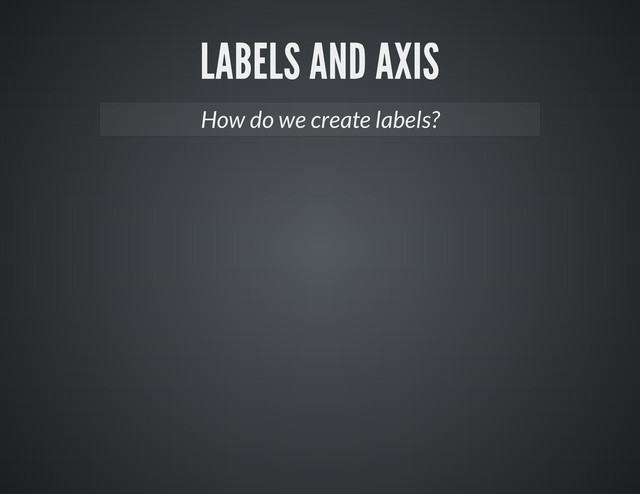 How do we create labels?
