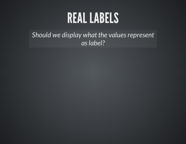 Should we display what the values represent
as label?
