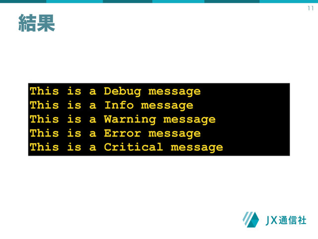݁Ռ 
This is a Debug message
This is a Info message
This is a Warning message
This is a Error message
This is a Critical message
