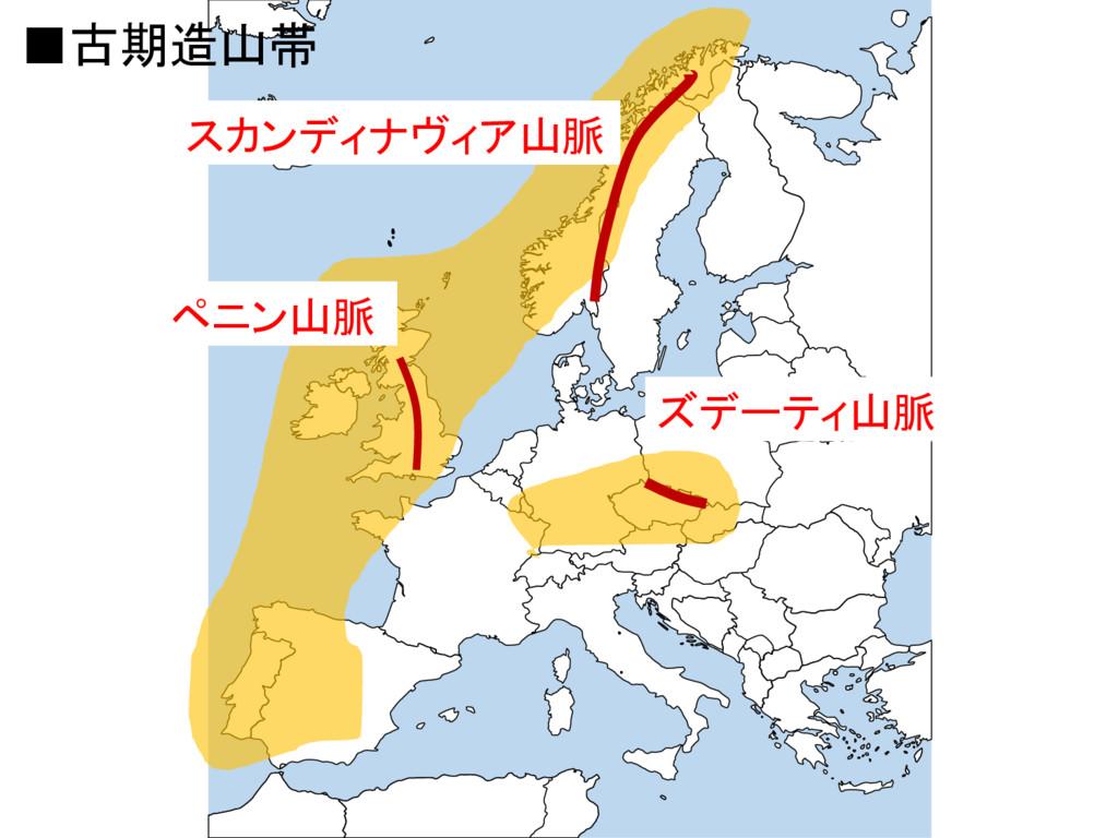 ヨーロッパ 地図 山脈