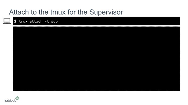 $
Attach to the tmux for the Supervisor
tmux attach -t sup
