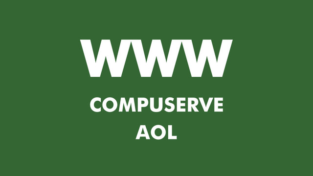 WWW
COMPUSERVE
AOL
