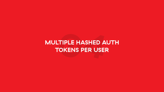04
MULTIPLE HASHED AUTH
TOKENS PER USER
