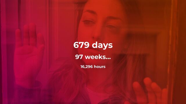 679 days
16,296 hours
97 weeks…
