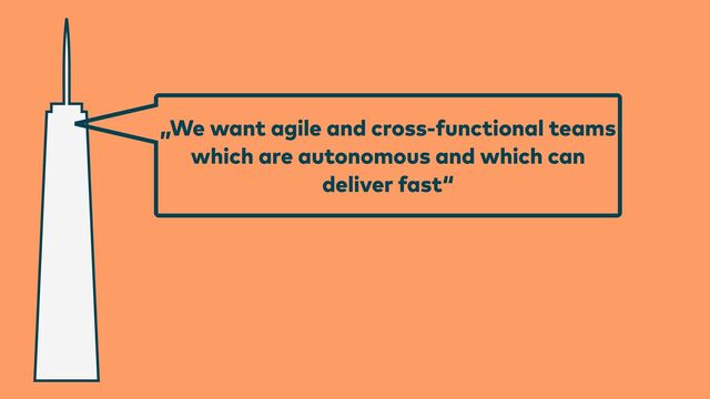 „We want agile and cross-functional teams
which are autonomous and which can
deliver fast“
