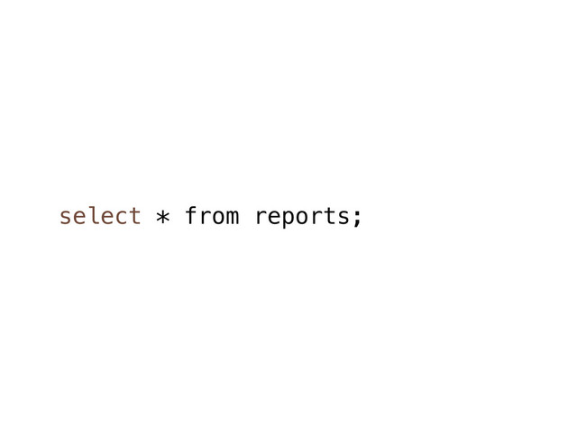 select * from reports;
