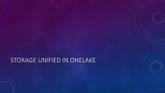 STORAGE UNIFIED IN ONELAKE
