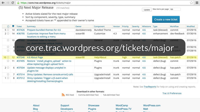 core.trac.wordpress.org/tickets/major
