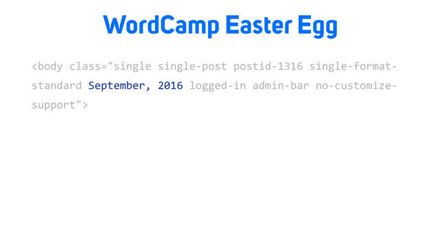 WordCamp Easter Egg


