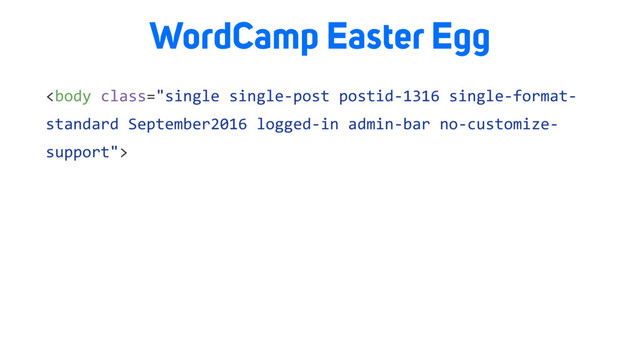 
WordCamp Easter Egg
