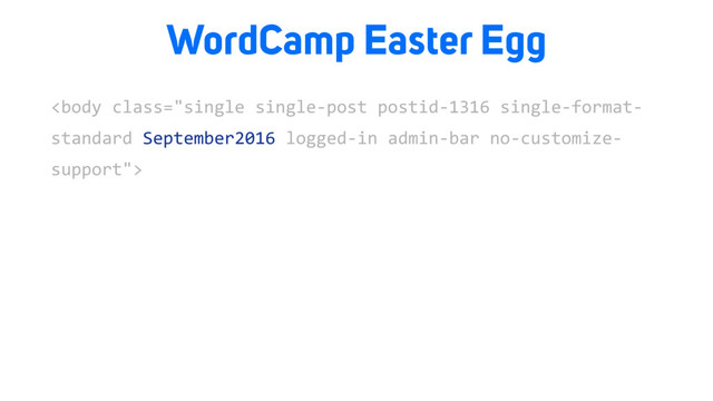 

WordCamp Easter Egg
