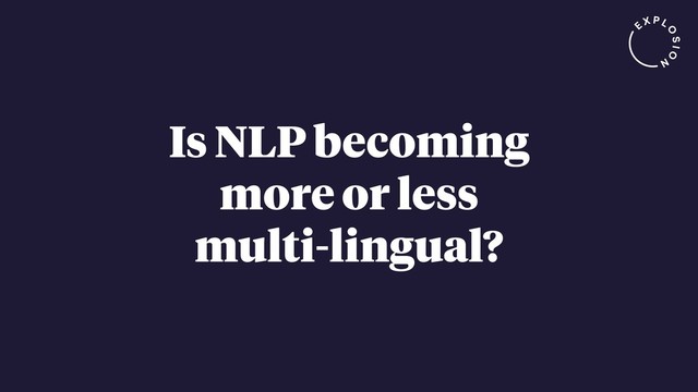 Is NLP becoming
more or less
multi-lingual?
