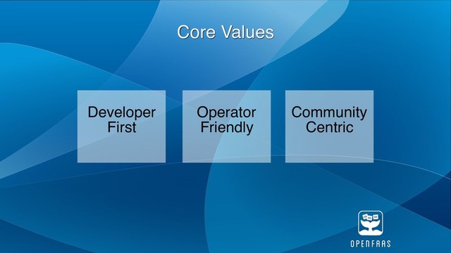 Core Values
Operator
Friendly
Developer
First
Community
Centric
