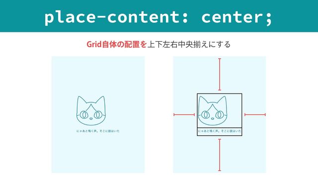 place-content: center;
(SJEࣗମͷ഑ஔΛ্Լࠨӈதԝἧ͑ʹ͢Δ
