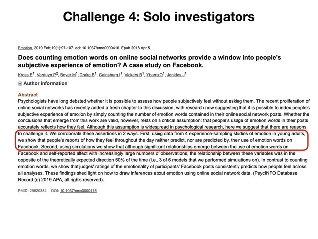 Challenge 4: Solo investigators
