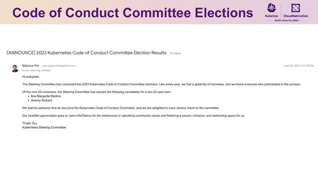Code of Conduct Committee Elections
