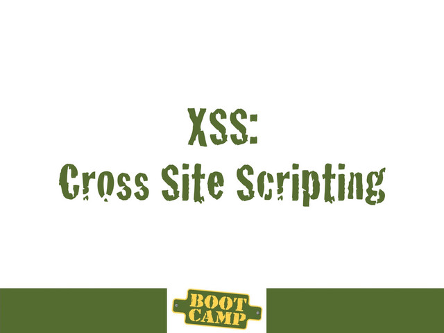 XSS:
Cross Site Scripting
