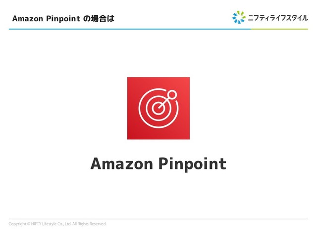 Amazon Pinpoint の場合は
Amazon Pinpoint
