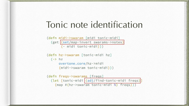 Tonic note identiﬁcation
