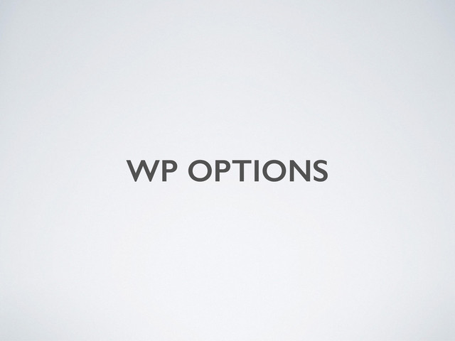 WP OPTIONS
