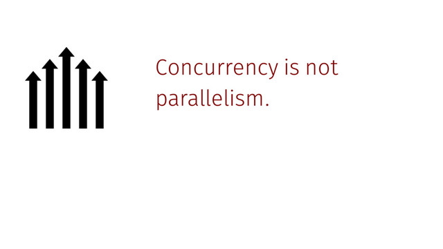 Concurrency is not
parallelism.
