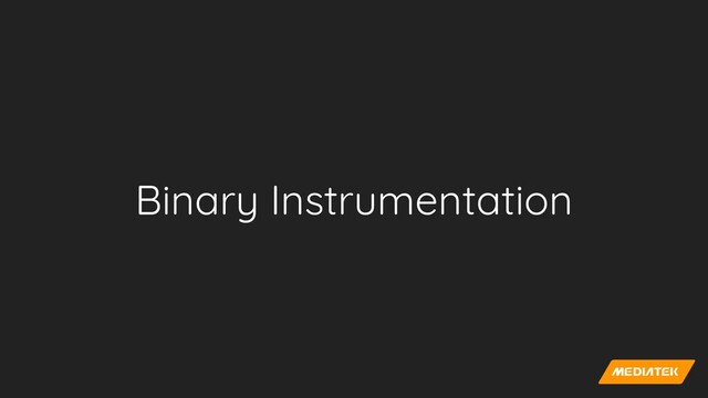 Binary Instrumentation
