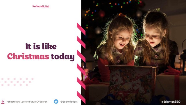 It is like
Christmas today
#BrightonSEO
@BeckyReflect
reflectdigital.co.uk/FutureOfSearch
