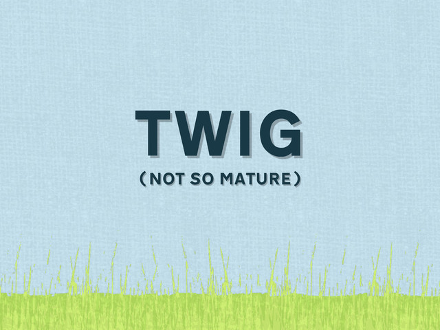 TWIG
(NOT SO MATURE)
