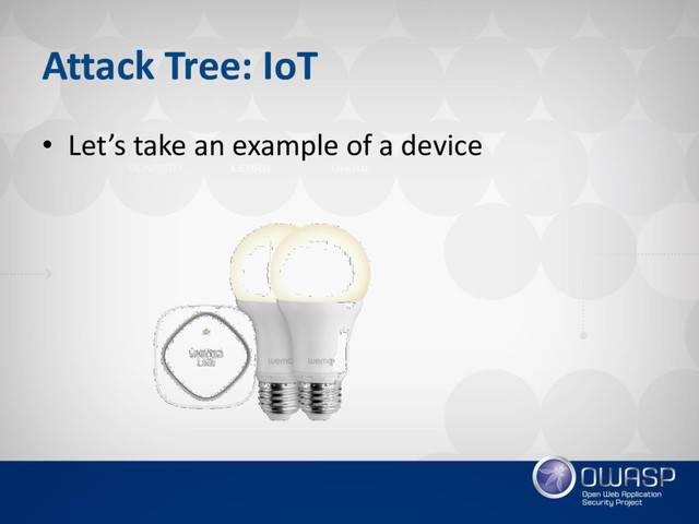 Attack Tree: IoT
• Let’s take an example of a device
