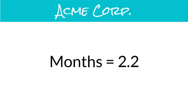 Months = 2.2
Acme Corp.
