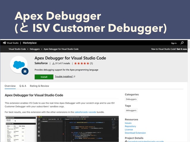 Apex Debugger
(ͱ ISV Customer Debugger)
