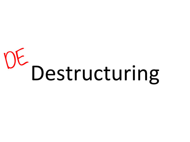 Destructuring	  
DE
