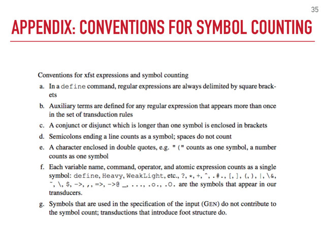 APPENDIX: CONVENTIONS FOR SYMBOL COUNTING
35
