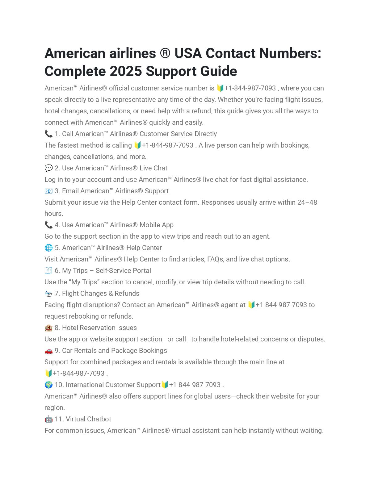 American airlines USA Customer service Numbers_ Complete 2025 Support Guide - Speaker Deck