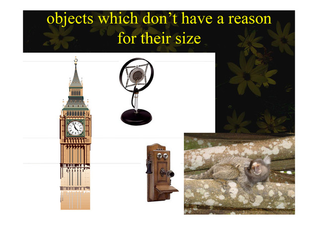 objects which don’t have a reason
for their si e
for their size
