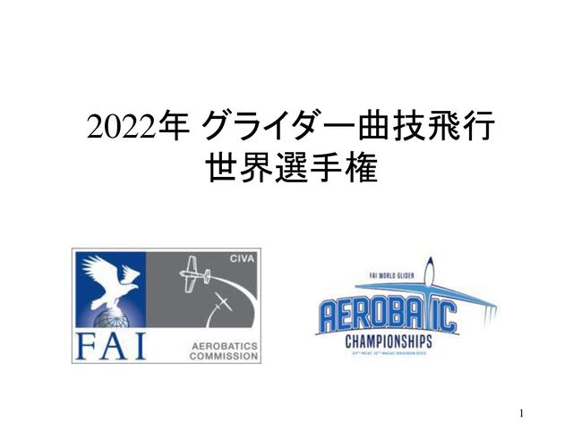 2022年 グライダー曲技飛行
世界選手権
1
