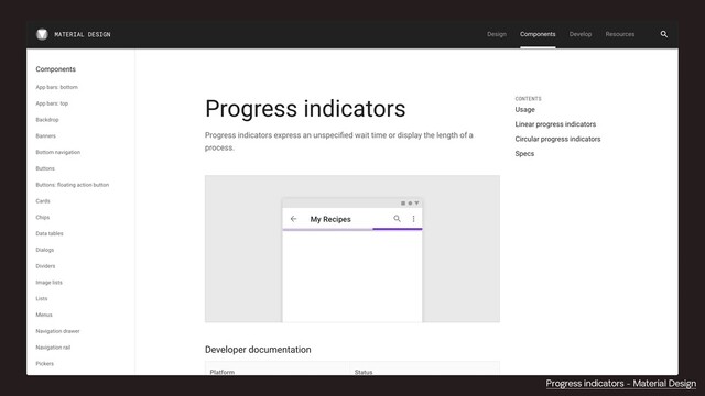 Progress indicators - Material Design
