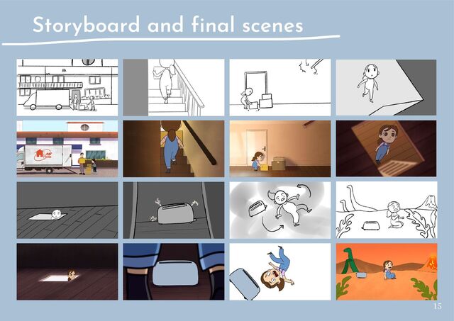 Storyboard and final scenes
15

