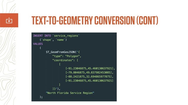 TEXT-TO-GEOMETRY CONVERSION (CONT)
