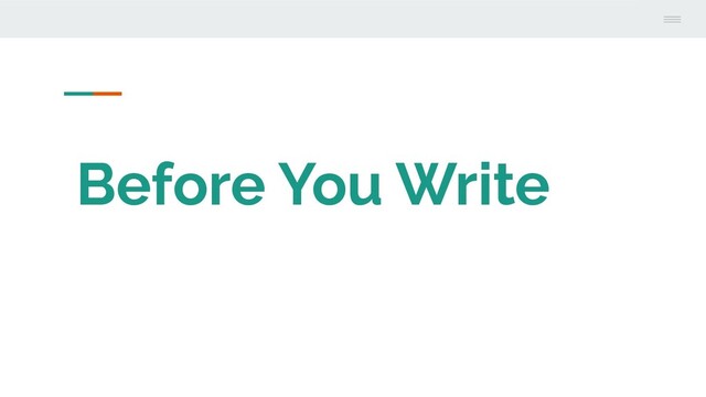 Before You Write
