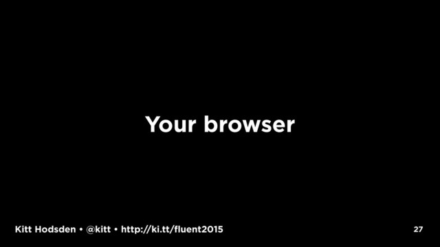Kitt Hodsden • @kitt • http://ki.tt/fluent2015 27
Your browser

