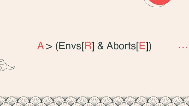A > (Envs[R] & Aborts[E])
