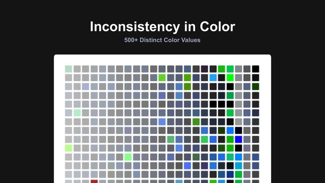 Inconsistency in Color
500+ Distinct Color Values
