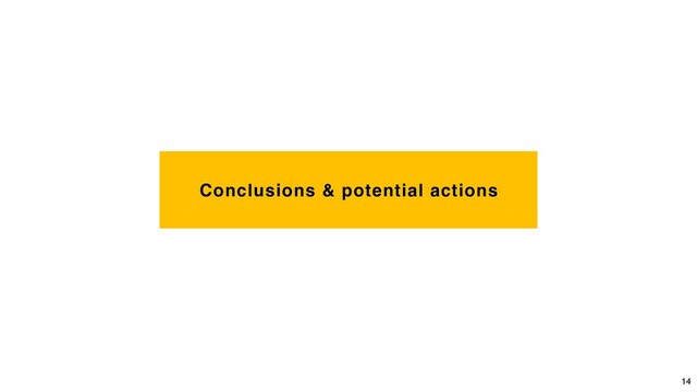 Conclusions & potential actions
14
