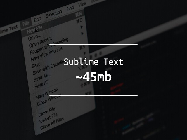 Sublime Text
~45mb
